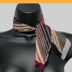 Vintage Multi-Stripe Silk Neck Scarf
